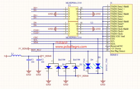 HDMI接口电路及PCB设计细节