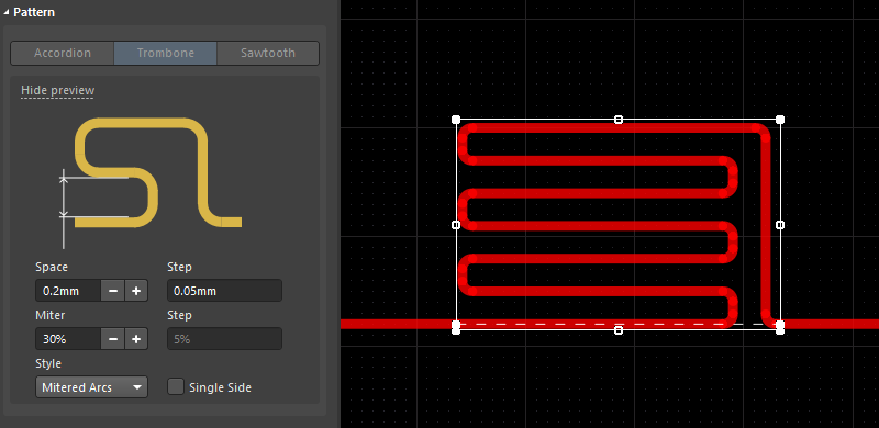 Altium Designer PCB蛇型等长走线的一些技巧，第三节，选择等长调整模式